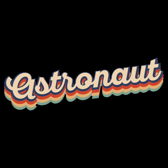 Astronaut Retro Logo Flat Bill Trucker Hat