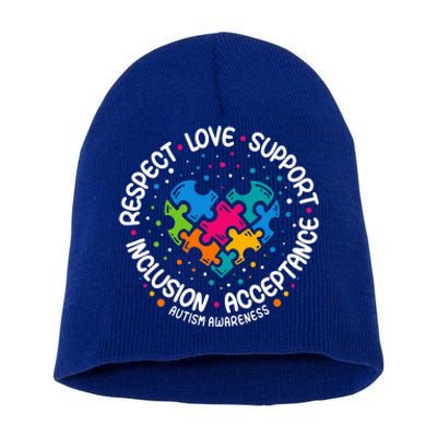 Autism Respect Love Support Autism Awareness Short Acrylic Beanie