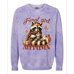 Autumn Raccoon Lover Gift For Fall Enthusiasts Colorblast Crewneck Sweatshirt