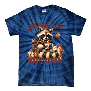 Autumn Raccoon Lover Gift For Fall Enthusiasts Tie-Dye T-Shirt