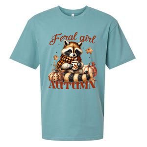 Autumn Raccoon Lover Gift For Fall Enthusiasts Sueded Cloud Jersey T-Shirt