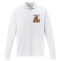 Autumn Raccoon Lover Gift For Fall Enthusiasts Performance Long Sleeve Polo