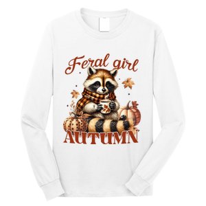 Autumn Raccoon Lover Gift For Fall Enthusiasts Long Sleeve Shirt