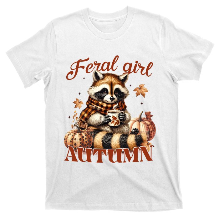 Autumn Raccoon Lover Gift For Fall Enthusiasts T-Shirt