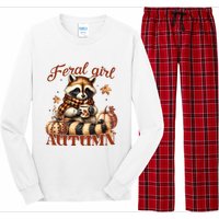 Autumn Raccoon Lover Gift For Fall Enthusiasts Long Sleeve Pajama Set