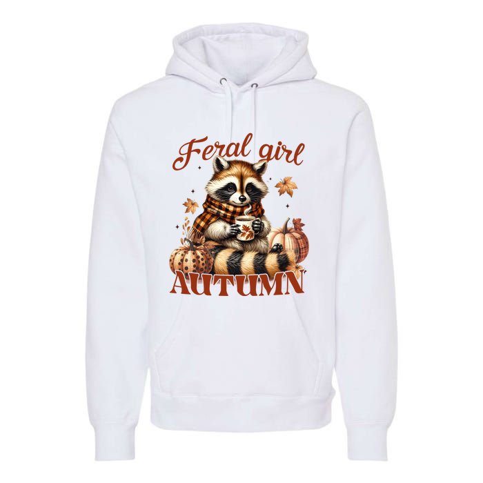 Autumn Raccoon Lover Gift For Fall Enthusiasts Premium Hoodie