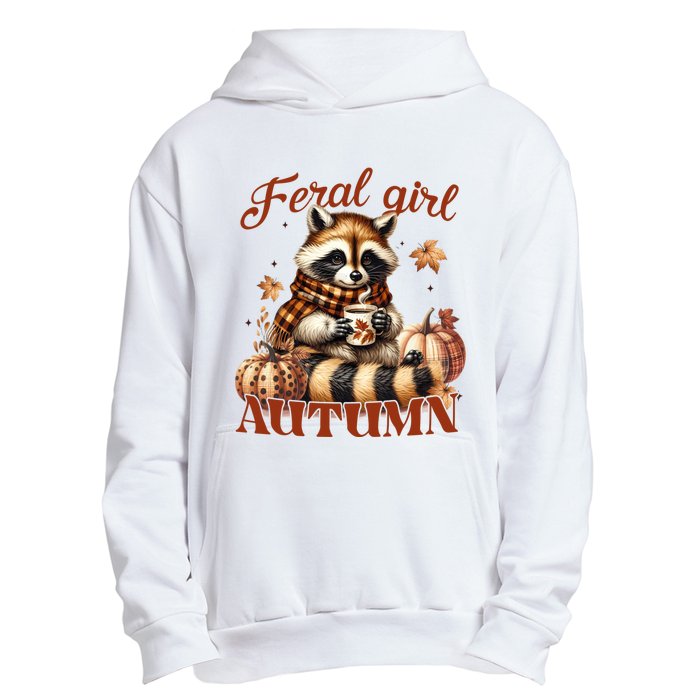 Autumn Raccoon Lover Gift For Fall Enthusiasts Urban Pullover Hoodie