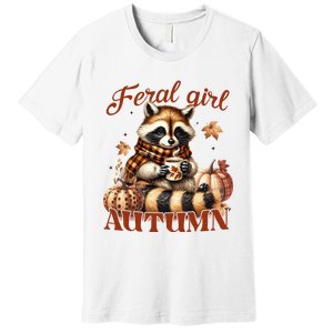 Autumn Raccoon Lover Gift For Fall Enthusiasts Premium T-Shirt