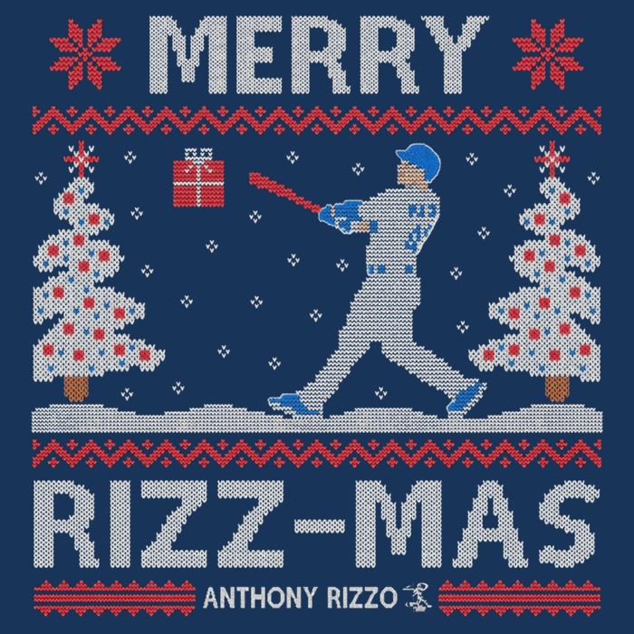 Anthony Rizzo Merry Rizzcute Giftmas 7 Panel Mesh Trucker Snapback Hat