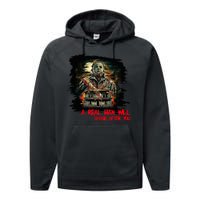 A Real Man Will Chase After You Horror Movie Performance Fleece Hoodie