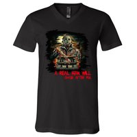 A Real Man Will Chase After You Horror Movie V-Neck T-Shirt