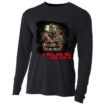 A Real Man Will Chase After You Horror Movie Cooling Performance Long Sleeve Crew