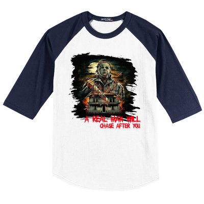 A Real Man Will Chase After You Horror Movie Baseball Sleeve Shirt