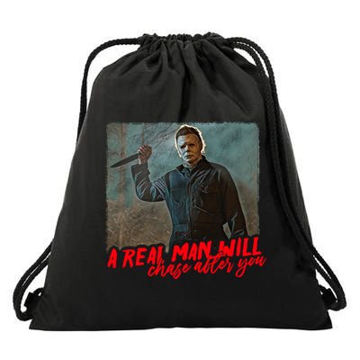 A Real Man Will Chase After You, Halloween Horror Movies Drawstring Bag