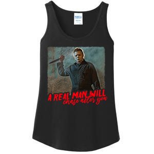 A Real Man Will Chase After You, Halloween Horror Movies Ladies Essential Tank