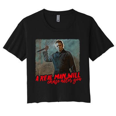 A Real Man Will Chase After You, Halloween Horror Movies Crop Top