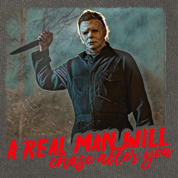 A Real Man Will Chase After You, Halloween Horror Movies Cotton Canvas Backpack