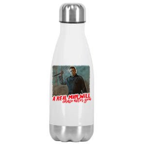 A Real Man Will Chase After You, Halloween Horror Movies Stainless Steel Insulated Water Bottle