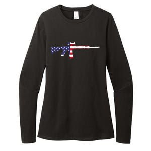 America Rifle MURICA Libertarian Conservative Gun USA Flag Womens CVC Long Sleeve Shirt