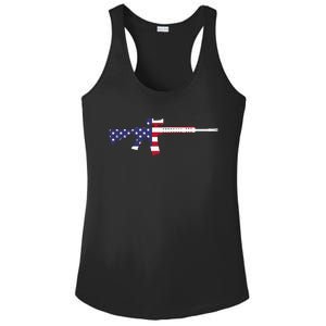 America Rifle MURICA Libertarian Conservative Gun USA Flag Ladies PosiCharge Competitor Racerback Tank