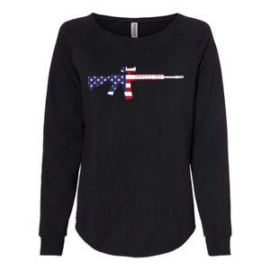 America Rifle MURICA Libertarian Conservative Gun USA Flag Womens California Wash Sweatshirt