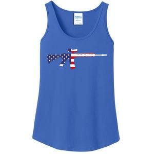 America Rifle MURICA Libertarian Conservative Gun USA Flag Ladies Essential Tank