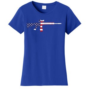 America Rifle MURICA Libertarian Conservative Gun USA Flag Women's T-Shirt