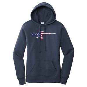 America Rifle MURICA Libertarian Conservative Gun USA Flag Women's Pullover Hoodie