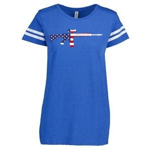 America Rifle MURICA Libertarian Conservative Gun USA Flag Enza Ladies Jersey Football T-Shirt