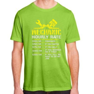 Auto Repair Mechanic Labor Rates Funny Mechanic Hourly Rate Adult ChromaSoft Performance T-Shirt