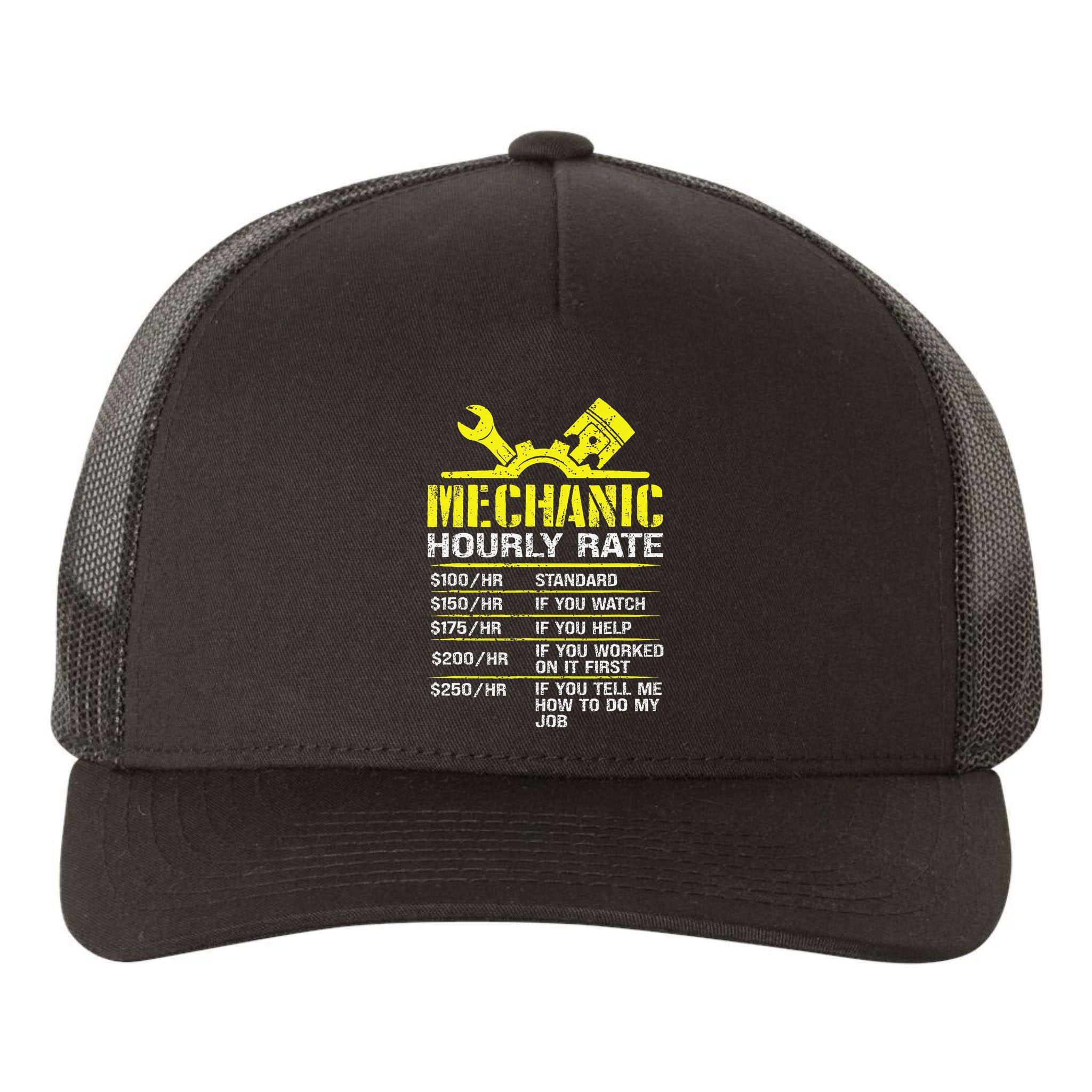 Auto Repair Mechanic Labor Rates Funny Mechanic Hourly Rate Yupoong Adult 5-Panel Trucker Hat