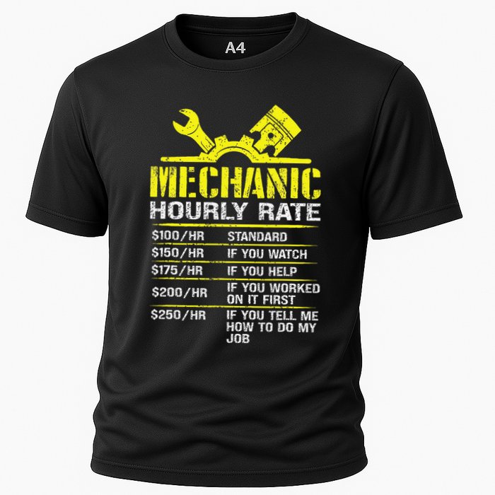 Auto Repair Mechanic Labor Rates Funny Mechanic Hourly Rate Cooling Performance Crew T-Shirt