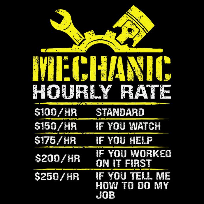 Auto Repair Mechanic Labor Rates Funny Mechanic Hourly Rate Cooling Performance Crew T-Shirt