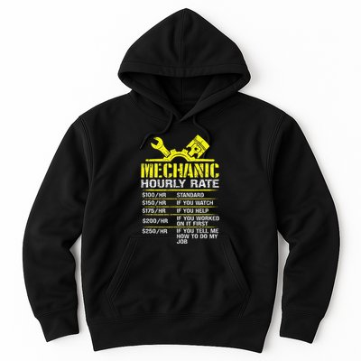 Auto Repair Mechanic Labor Rates Funny Mechanic Hourly Rate Hoodie