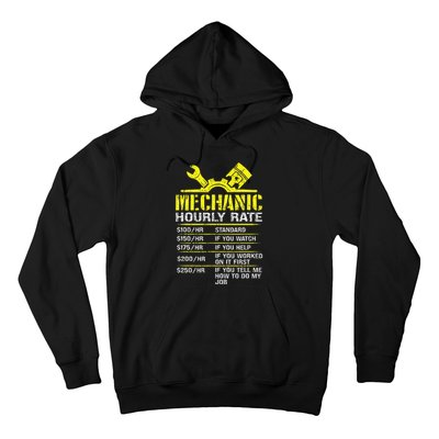 Auto Repair Mechanic Labor Rates Funny Mechanic Hourly Rate Hoodie