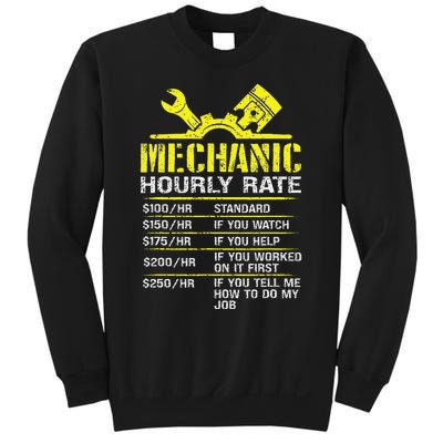 Auto Repair Mechanic Labor Rates Funny Mechanic Hourly Rate Sweatshirt