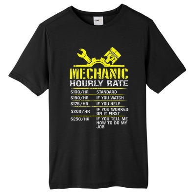 Auto Repair Mechanic Labor Rates Funny Mechanic Hourly Rate Tall Fusion ChromaSoft Performance T-Shirt