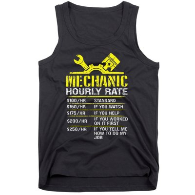 Auto Repair Mechanic Labor Rates Funny Mechanic Hourly Rate Tank Top