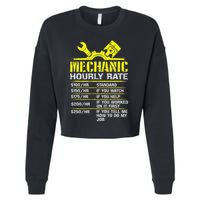 Auto Repair Mechanic Labor Rates Funny Mechanic Hourly Rate Cropped Pullover Crew