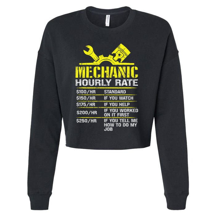 Auto Repair Mechanic Labor Rates Funny Mechanic Hourly Rate Cropped Pullover Crew
