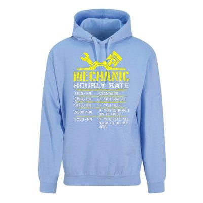 Auto Repair Mechanic Labor Rates Funny Mechanic Hourly Rate Unisex Surf Hoodie