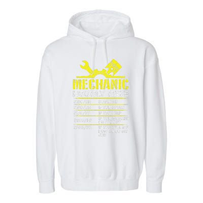 Auto Repair Mechanic Labor Rates Funny Mechanic Hourly Rate Garment-Dyed Fleece Hoodie