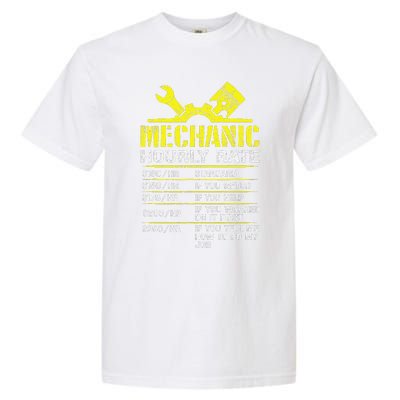 Auto Repair Mechanic Labor Rates Funny Mechanic Hourly Rate Garment-Dyed Heavyweight T-Shirt