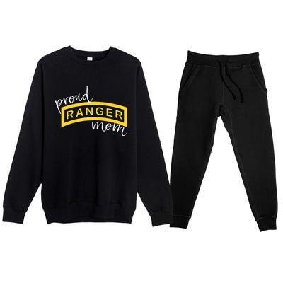 Army Ranger Mom Gift Proud Ranger Mom Tab Gift Premium Crewneck Sweatsuit Set