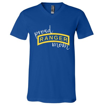 Army Ranger Mom Gift Proud Ranger Mom Tab Gift V-Neck T-Shirt