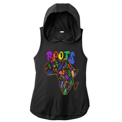 African Roots Meaningful Gift I'm Black History Meaningful Gift Melanin African Ladies PosiCharge Tri-Blend Wicking Draft Hoodie Tank