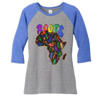 African Roots Meaningful Gift I'm Black History Meaningful Gift Melanin African Women's Tri-Blend 3/4-Sleeve Raglan Shirt