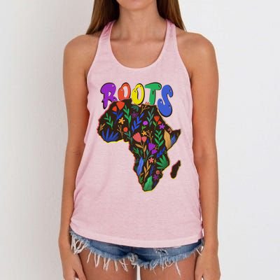 African Roots Meaningful Gift I'm Black History Meaningful Gift Melanin African Women's Knotted Racerback Tank