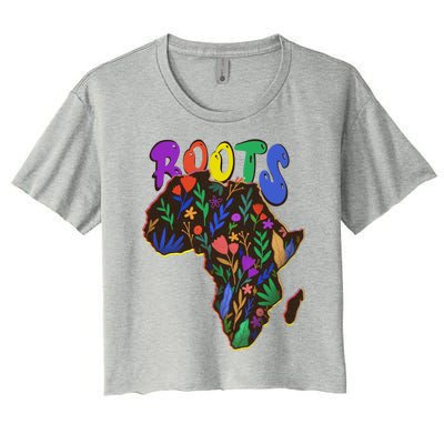 African Roots Meaningful Gift I'm Black History Meaningful Gift Melanin African Women's Crop Top Tee