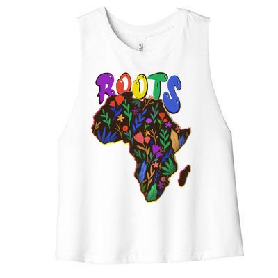 African Roots Meaningful Gift I'm Black History Meaningful Gift Melanin African Women's Racerback Cropped Tank